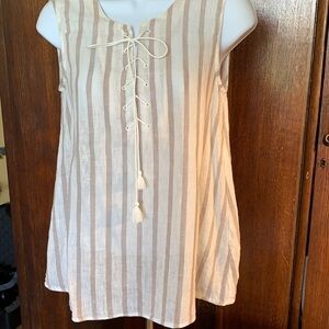 Zara Basic Striped Sleeveless Top, S